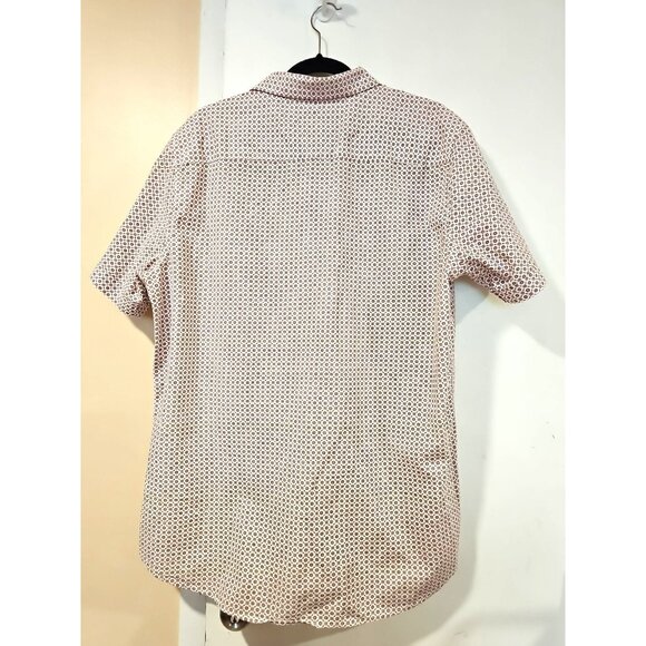 Guide London Button Up Shirt Size XL Short Sleeve Men's Cream Red Yellow Floral - Picture 7 of 9